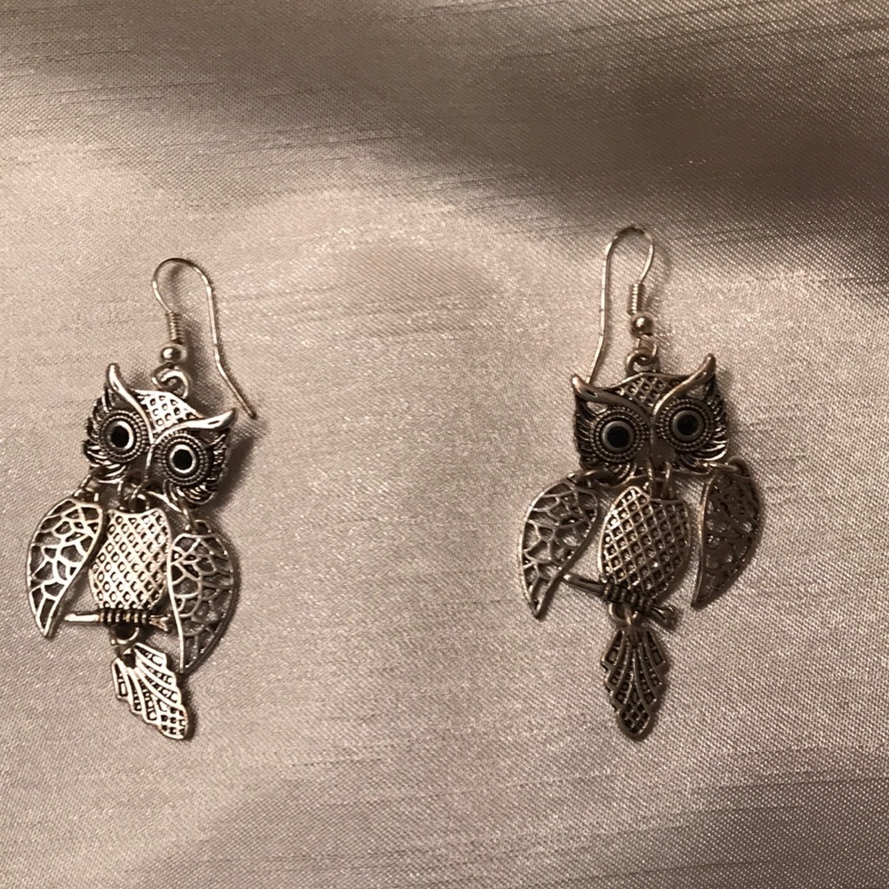 Sterling silver Owl earrings